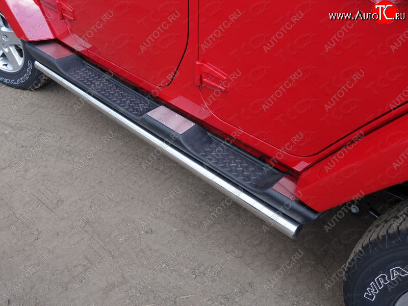 1 999 р.  Накладки на пороги ТСС Тюнинг  Jeep Wrangler  JK (2006-2010) 3 дв. дорестайлинг (шлифованные)  с доставкой в г. Майкоп