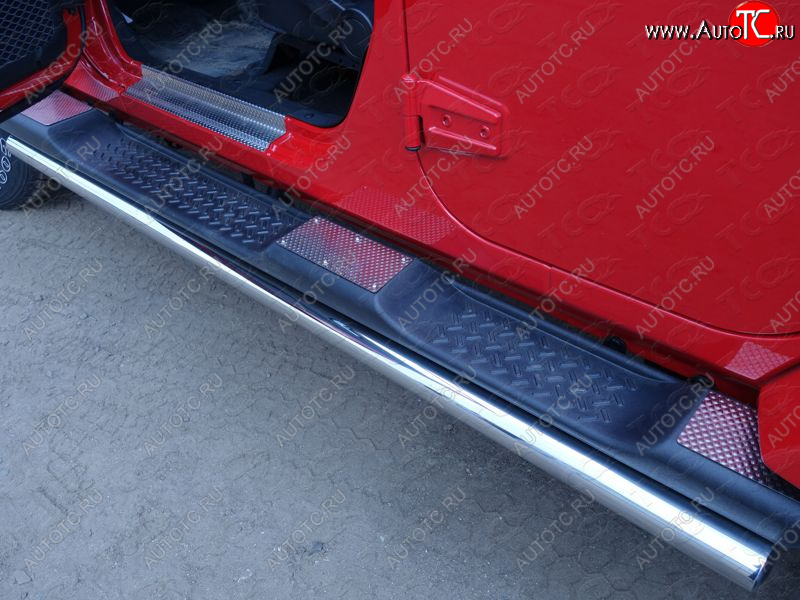 2 999 р. Накладки на пороги ТСС Тюнинг  Jeep Wrangler  JK (2006-2010) 3 дв. дорестайлинг (шлифованные)  с доставкой в г. Майкоп