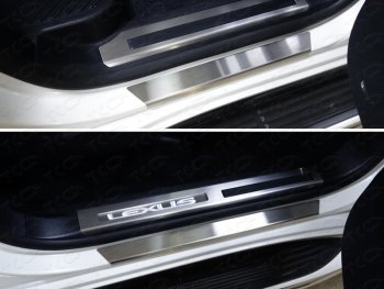 Накладки на пороги с гибом, ТСС Тюнинг Lexus LX450d  J200 - LX570  J200 (лист шлифованный)
