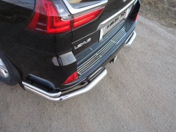 Накладка на задний бампер, ТСС Тюнинг Lexus LX450d  J200 - LX570  J200 (Лист шлифованный)