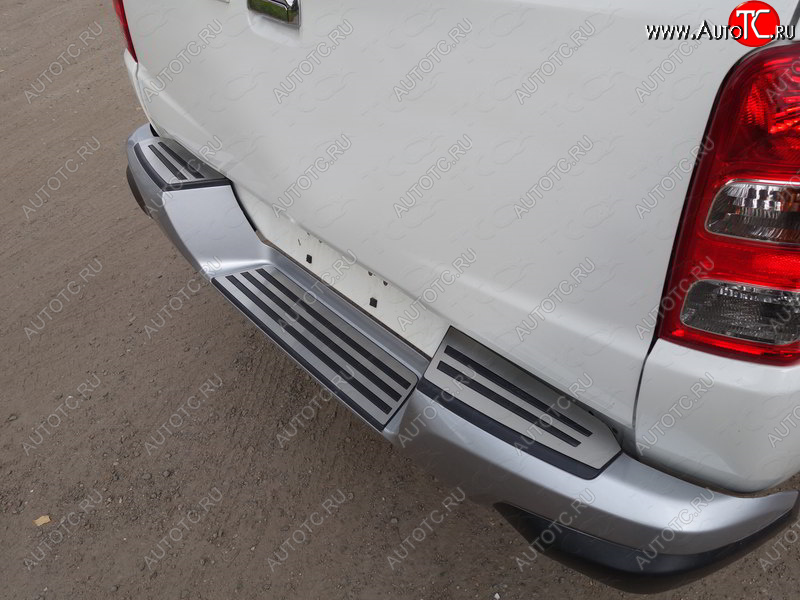 5 999 р. Накладки на задний бампер, ТСС Тюнинг  Mitsubishi L200  5 KK,KL (2015-2019) дорестайлинг (лист шлифованный)  с доставкой в г. Майкоп