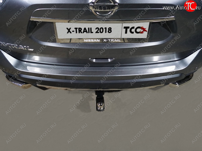 1 799 р. Накладка на задний бампер, ТСС Тюнинг  Nissan X-trail  3 T32 (2017-2022) рестайлинг (Лист шлифованный)  с доставкой в г. Майкоп