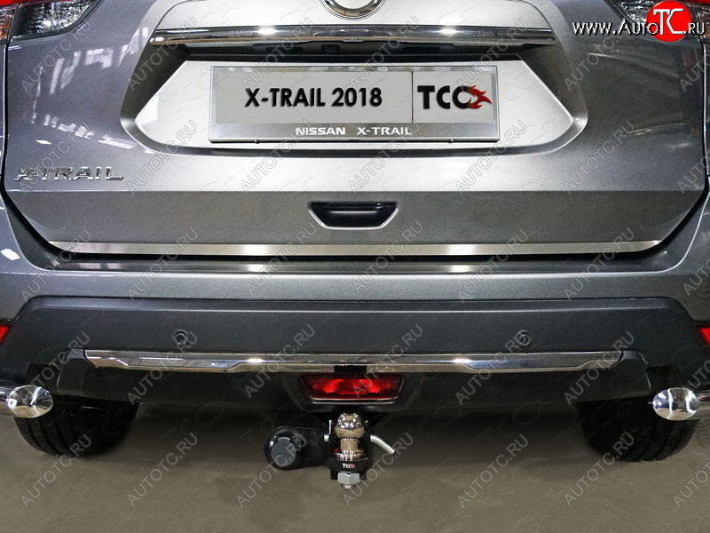 1 599 р. Накладка на заднюю дверь, ТСС Тюнинг  Nissan X-trail  3 T32 (2017-2022) рестайлинг (лист шлифованный)  с доставкой в г. Майкоп