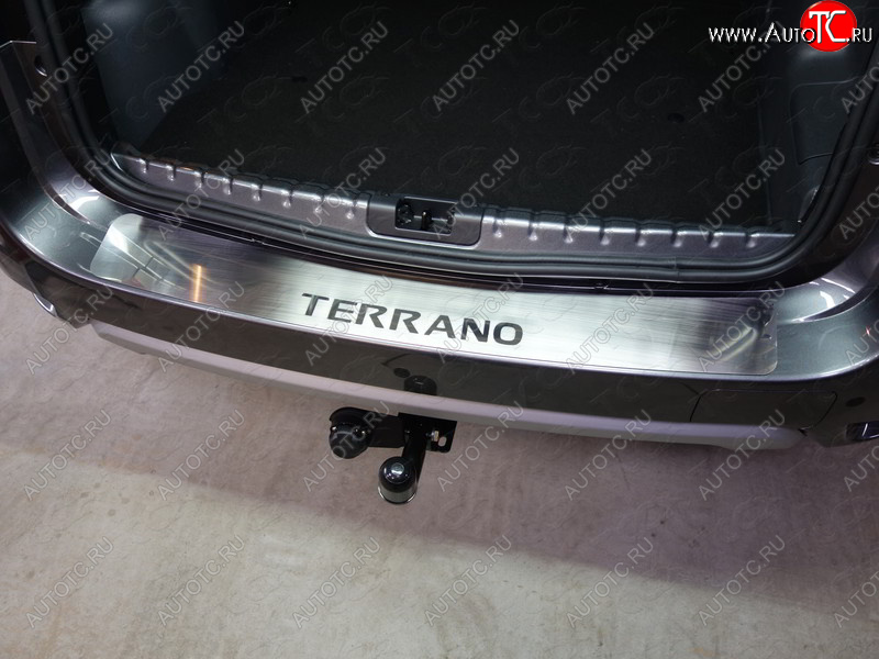 3 999 р. Накладка на задний бампер, ТСС Тюнинг  Nissan Terrano  D10 (2013-2016) дорестайлинг (лист шлифованный надпись TERRANO)  с доставкой в г. Майкоп