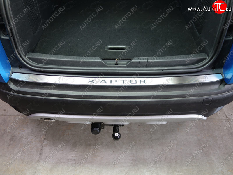 2 599 р. Накладка на задний бампер, ТСС Тюнинг  Renault Kaptur (2016-2020) дорестайлинг (лист шлифованный надпись Kaptur)  с доставкой в г. Майкоп