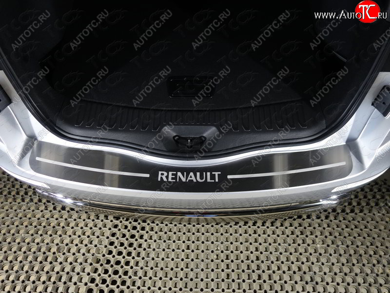 4 199 р. Накладка на задний бампер, ТСС Тюнинг  Renault Koleos  2 (2016-2025) (лист шлифованный надпись Renault)  с доставкой в г. Майкоп