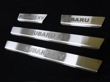 Накладки на пороги, ТСС Тюнинг Subaru XV  GP/G33 (2012-2016) дорестайлинг (лист шлифованный надпись Subaru XV)