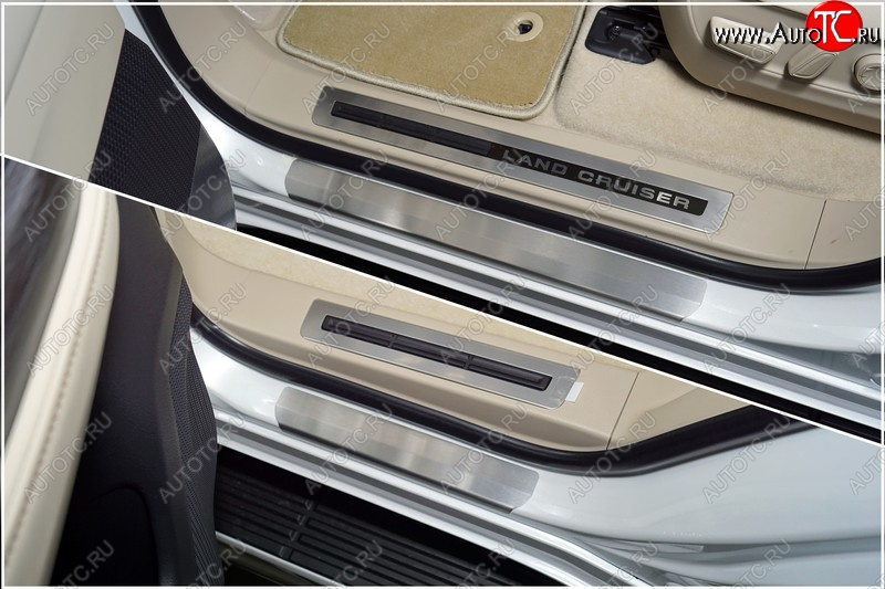 3 899 р. Накладки на пороги, ТСС Тюнинг  Toyota Land Cruiser  J300 (2021-2025) дорестайлинг (лист шлифованный)  с доставкой в г. Майкоп