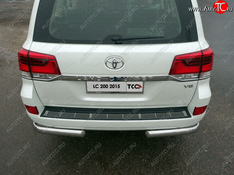 7 999 р. Накладка на задний бампер, ТСС Тюнинг  Toyota Land Cruiser  200 (2015-2021) 2-ой рестайлинг (лист)  с доставкой в г. Майкоп