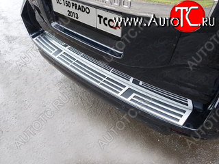 7 999 р. Накладка на задний бампер, ТСС Тюнинг  Toyota Land Cruiser Prado  J150 (2013-2017) 1-ый рестайлинг (Лист шлифованный)  с доставкой в г. Майкоп