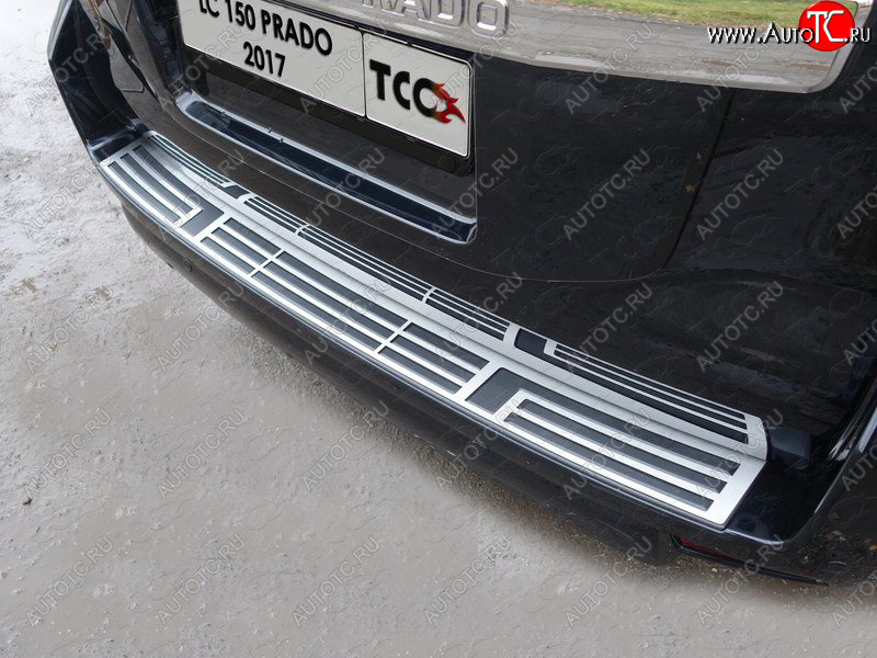 7 999 р. Накладка на задний бампер, ТСС Тюнинг  Toyota Land Cruiser Prado  J150 (2017-2020) 2-ой рестайлинг (Лист шлифованный)  с доставкой в г. Майкоп