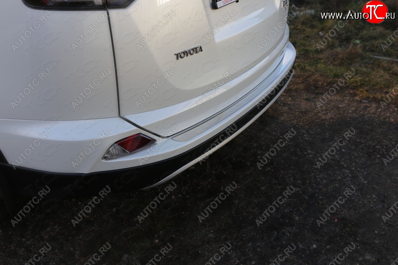 2 999 р. Накладки на задний бампер, ТСС Тюнинг  Toyota RAV4  XA40 (2015-2019) 5 дв. рестайлинг (лист шлифованный)  с доставкой в г. Майкоп