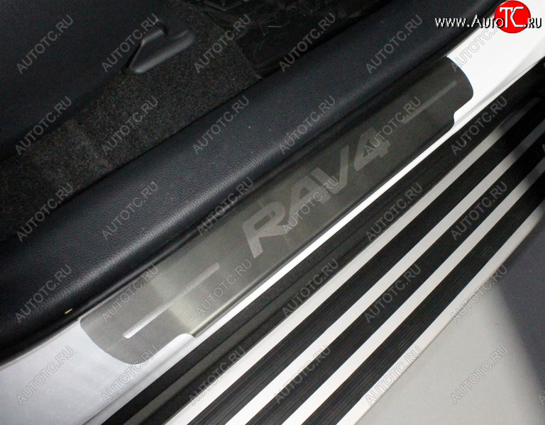 4 599 р. Накладки на пороги ТСС Тюнинг  Toyota RAV4  XA50 (2018-2025) 5 дв. дорестайлинг (лист шлифованный надпись RAV4)  с доставкой в г. Майкоп