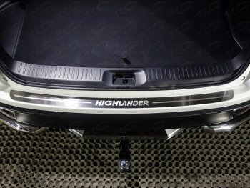 Накладка на задний бампер, ТСС Тюнинг Toyota Highlander  XU50 (2016-2020) рестайлинг (лист шлифованный надпись Highlander)
