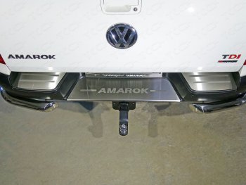 Накладки на задний бампер, ТСС Тюнинг Volkswagen Amarok (2016-2022) рестайлинг (лист шлифованный надпись Amarok)