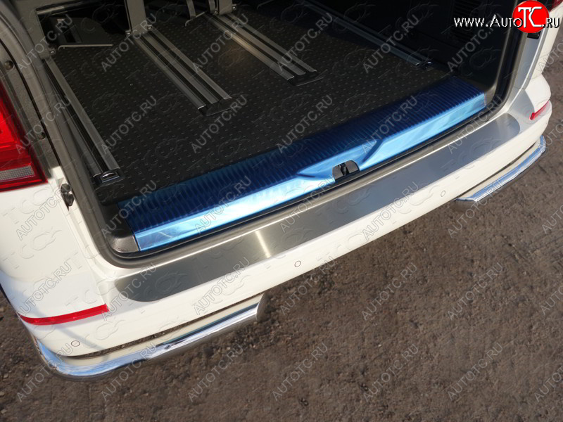 2 999 р. Накладка на задний бампер, ТСС Тюнинг  Volkswagen Multivan  T6 (2016-2019) дорестайлинг (Лист шлифованный)  с доставкой в г. Майкоп