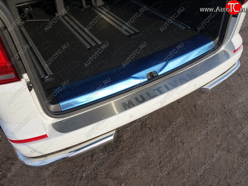 5 999 р. Накладка на задний бампер, ТСС Тюнинг  Volkswagen Multivan ( T5,  T6) (2009-2019) рестайлинг, дорестайлинг (лист шлифованный с надписью Multivan)  с доставкой в г. Майкоп