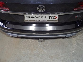 Накладка на задний бампер, ТСС Тюнинг Volkswagen Teramont  CA1 (2016-2020) дорестайлинг (Лист шлифованный)