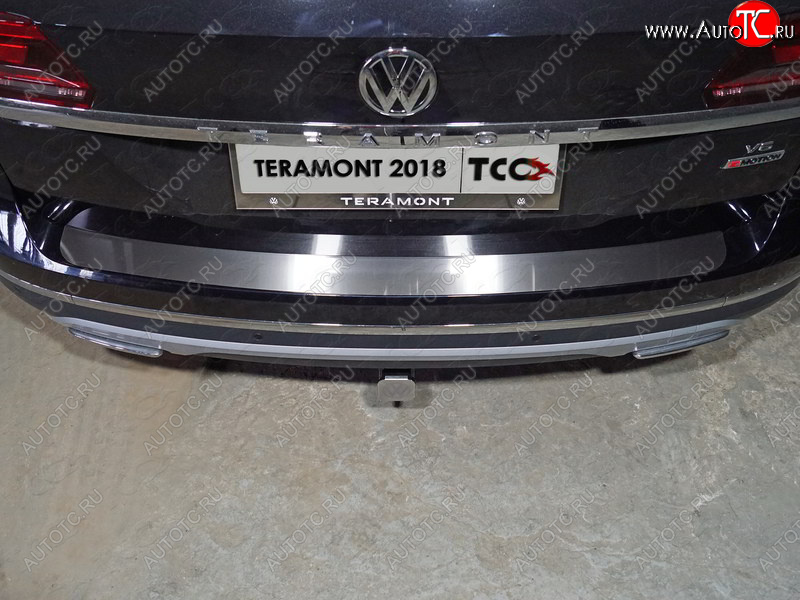 2 999 р. Накладка на задний бампер, ТСС Тюнинг  Volkswagen Teramont  CA1 (2016-2020) дорестайлинг (Лист шлифованный)  с доставкой в г. Майкоп