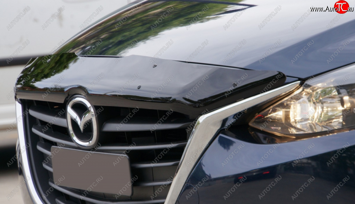 2 879 р. Дефлектор капота SIM Mazda 3/Axela BM дорестайлинг, хэтчбэк (2013-2016)  с доставкой в г. Майкоп