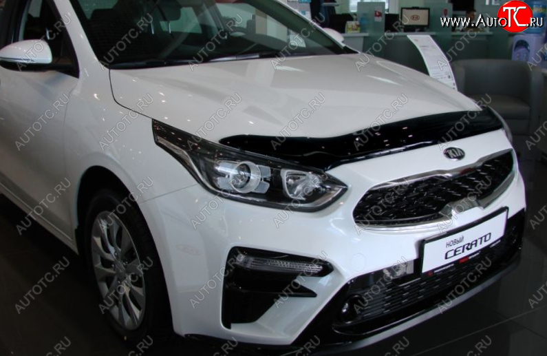 3 299 р. Дефлектор капота SIM KIA Cerato 4 BD дорестайлинг, хэтчбэк (2018-2021)  с доставкой в г. Майкоп
