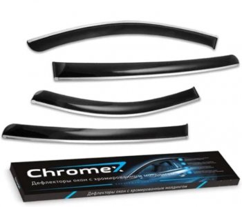 3 199 р. Дефлекторы окон хром GEELY SX11 2019-, 4шт., ветровики CHROMEX  Джили Кулрей Chromex chromex.63038  с доставкой в г. Майкоп. Увеличить фотографию 1