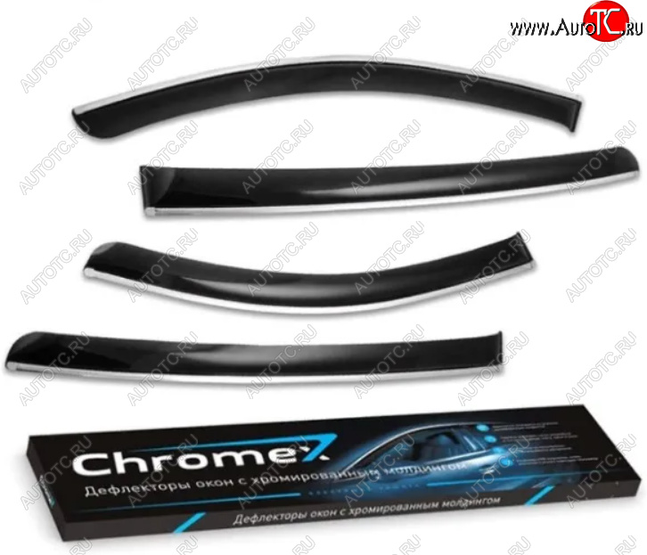 3 199 р. Дефлекторы окон хром GEELY SX11 2019-, 4шт., ветровики CHROMEX  Джили Кулрей Chromex chromex.63038  с доставкой в г. Майкоп