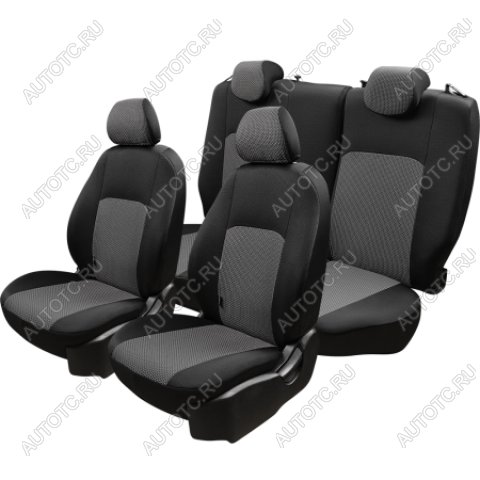 5 549 р. Чехлы сидений (ЦЗС, жаккард) ДУБЛИН Lord Autofashion Daewoo Matiz M150 рестайлинг (2000-2016) (черный/вставка зигзаг серый)  с доставкой в г. Майкоп