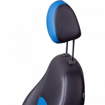 7 299 р. Комплект чехлов для сидений (РЗС 60/40 3Г Илана+Орегон) ТУРИН СТ Lord Autofashion  KIA Soul  SK3 (2018-2022) (черный, вставка синяя, строчка синяя)  с доставкой в г. Майкоп. Увеличить фотографию 2