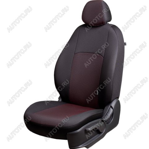 5 549 р. Комплект чехлов для сидений (ЦЗС Жаккард) Дублин Lord Autofashion  Лада 2107 (1982-2012) (черный, вставка Ёж красная)  с доставкой в г. Майкоп