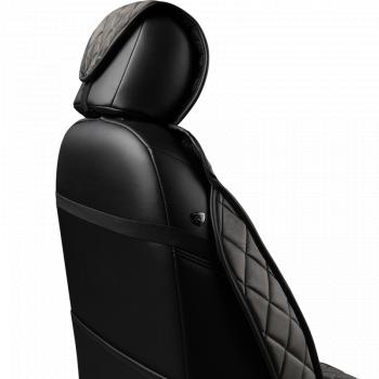 2 799 р. Накидка на сиденье (1 место Хами) ФЕНИКС ст РОМБ Lord Autofashion   (темно-серый, строчка серая)  с доставкой в г. Майкоп. Увеличить фотографию 7