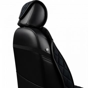 2 799 р. Накидка на сиденье (1 место Хами) ФЕНИКС ст РОМБ Lord Autofashion   (черный, строчка бежевая)  с доставкой в г. Майкоп. Увеличить фотографию 8