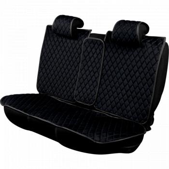 2 799 р. Накидка на сиденье (2 места Хами) ФЕНИКС ст РОМБ Lord Autofashion   (черный, строчка синяя)  с доставкой в г. Майкоп. Увеличить фотографию 4