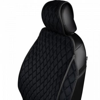 2 799 р. Накидка на сиденье (2 места Хами) ФЕНИКС ст РОМБ Lord Autofashion   (черный, строчка синяя)  с доставкой в г. Майкоп. Увеличить фотографию 5