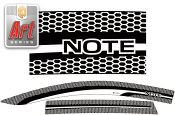 Дефлектора окон CA-Plastic Nissan Note  1 (2008-2013) E11 рестайлинг (серия Art белая)