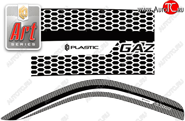 2 099 р. Дефлектора окон CA-Plastic  ГАЗ Баргузин  2217 автобус - Соболь ( 2217 автобус,  2310,  2752,  2217 Бизнес автобус,  2752,Бизнес,  2310,Бизнес) (серия Art черная)  с доставкой в г. Майкоп
