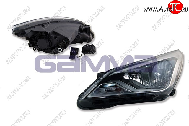 5 949 р. Правая фара GAMMA Hyundai Solaris RBr хэтчбэк рестайлинг (2014-2017)  с доставкой в г. Майкоп