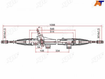 8 249 р. Рейка рулевая электрическая шток D=17.3 LHD SAT Toyota Corolla E120 седан дорестайлинг (2000-2004)  с доставкой в г. Майкоп. Увеличить фотографию 2