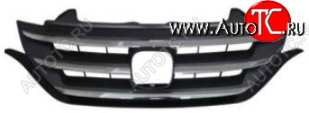 6 499 р. CR-V 12- РЕШЕТКА РАДИАТОРА С ХРОМ МОЛДИНГ (Китай) Honda CR-V RM1,RM3,RM4 дорестайлинг (2012-2015) (Неокрашенная)  с доставкой в г. Майкоп