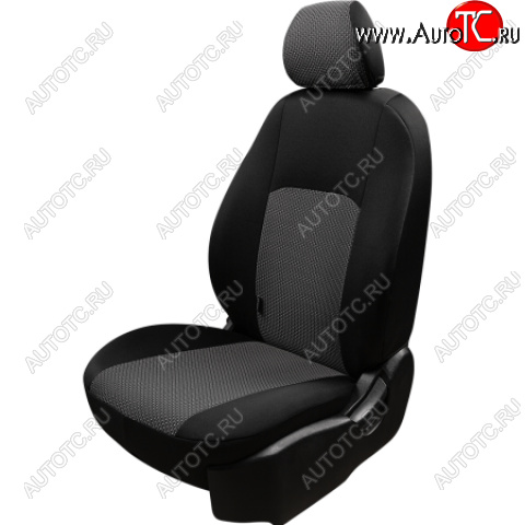 4 649 р. Комплект чехлов для сидений, (РЗС 60/40, 3Г жаккард), ДУБЛИН Lord Autofashion  Chevrolet Aveo ( T200,  T250) (2002-2011) хэтчбек 5 дв, седан, седан рестайлинг (черный, вставка Зигзаг серая, строчка черная)  с доставкой в г. Майкоп