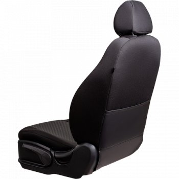 4 649 р. Комплект чехлов для сидений, (РЗС 60/40, 3Г жаккард) Дублин Lord Autofashion  Chevrolet Aveo ( T200,  T250) (2002-2011) хэтчбек 5 дв, седан, седан рестайлинг (черный, вставка Стежок серый. строчка черный)  с доставкой в г. Майкоп. Увеличить фотографию 5