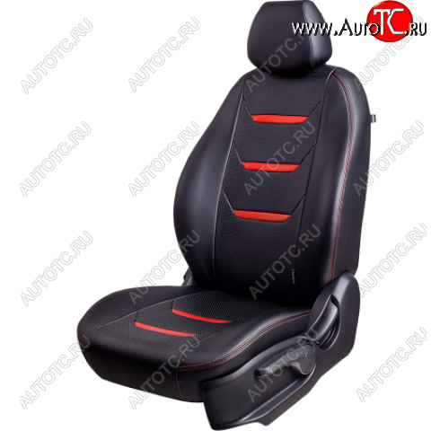 7 999 р. Комплект чехлов для сидений (РЗС 40/60, 3Г Илана+Орегон) ТУРИН-2 Lord Autofashion  Chevrolet Aveo  T300 (2011-2015) седан, хэтчбек (черный, вставка красная/черная, строчка красная)  с доставкой в г. Майкоп