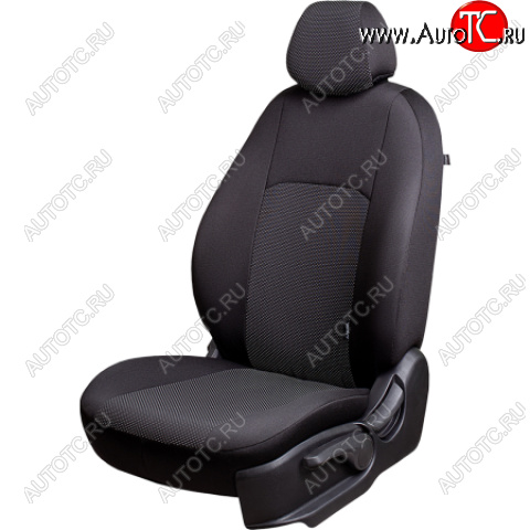 4 949 р. Комплект чехлов для сидений (РЗС 40/60 2Г жаккард) Дублин Lord Autofashion Chevrolet Cobalt седан дорестайлинг (2011-2016) (черный, вставка Ёж Белая, строчка черная)  с доставкой в г. Майкоп