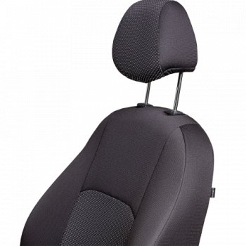 4 949 р. Комплект чехлов для сидений (РЗС 40/60 2Г жаккард) Дублин Lord Autofashion Chevrolet Cobalt седан дорестайлинг (2011-2016) (черный, вставка Ёж Белая, строчка черная)  с доставкой в г. Майкоп. Увеличить фотографию 5