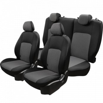 4 949 р. Комплект чехлов для сидений (РЗС 40/60 2Г жаккард) Дублин Lord Autofashion  Chevrolet Cobalt (2011-2023), Ravon R4 (2016-2020) (черный, вставка зигзаг серый, строчка черный)  с доставкой в г. Майкоп. Увеличить фотографию 6
