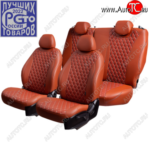 11 899 р. Комплект чехлов для сидений (Экокожа ОРЕГОН)  Chevrolet Lacetti ( седан,  универсал,  хэтчбек) (2002-2013), Daewoo Gentra ( KLAS) (2005-2016) (коричневый+белый)  с доставкой в г. Майкоп