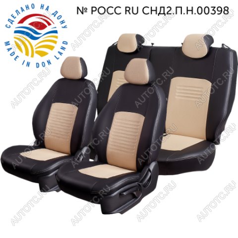 5 799 р. Чехлы сидений (ЦЗС+подлок., 2П слитные, Илана/Орегон) ТУРИН Lord Autofashion  Daewoo Espero (1990-1999) (Черный/бежевый)  с доставкой в г. Майкоп