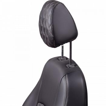 6 199 р. Комплект чехлов для сидений (ЦЗС Илана+Орегон) ТУРИН ст РОМБ Lord Autofashion  Daewoo Matiz  M150 (2000-2016) рестайлинг (черный, вставка черная+бежевая, строчка бежевая)  с доставкой в г. Майкоп. Увеличить фотографию 2