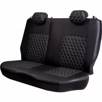 6 599 р. Комплект чехлов для сидений (ЦЗС Илана+Орегон) ТУРИН ст РОМБ Lord Autofashion  Daewoo Matiz  M150 (2000-2016) рестайлинг (черный, вставка черная+серая, строчка серая)  с доставкой в г. Майкоп. Увеличить фотографию 7