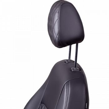 6 599 р. Комплект чехлов для сидений (ЦЗС Илана+Орегон) ТУРИН ст РОМБ Lord Autofashion  Daewoo Matiz  M150 (2000-2016) рестайлинг (черный, вставка черная, строчка черная)  с доставкой в г. Майкоп. Увеличить фотографию 3